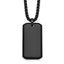 Chisel Dog Tag Box Chain Necklace in Black IP-Plated Stainless Steel, 24 Inch - Sophia Jewelers