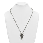 Antiqued Dragon Stainless Steel Rolo Chain Necklace