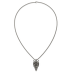 Antiqued Dragon Stainless Steel Rolo Chain Necklace