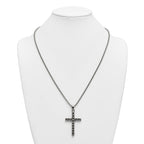 Antiqued Cross Stainless Steel Rolo Chain Necklace