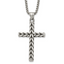Antiqued Cross Stainless Steel Rolo Chain Necklace