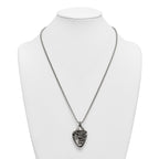 Antiqued Skull Stainless Steel Rolo Chain Necklace