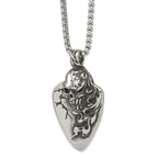Antiqued Skull Stainless Steel Rolo Chain Necklace