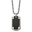 Black Ion-Plated Polished Dog Tag Stainless Steel Rolo Chain Necklace