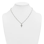 Polished Cubic Zirconia Cross Stainless Steel Necklace