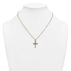 Gold-Tone Polished Cross Stainless Steel Necklace
