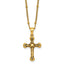 Gold-Tone Polished Cross Stainless Steel Necklace