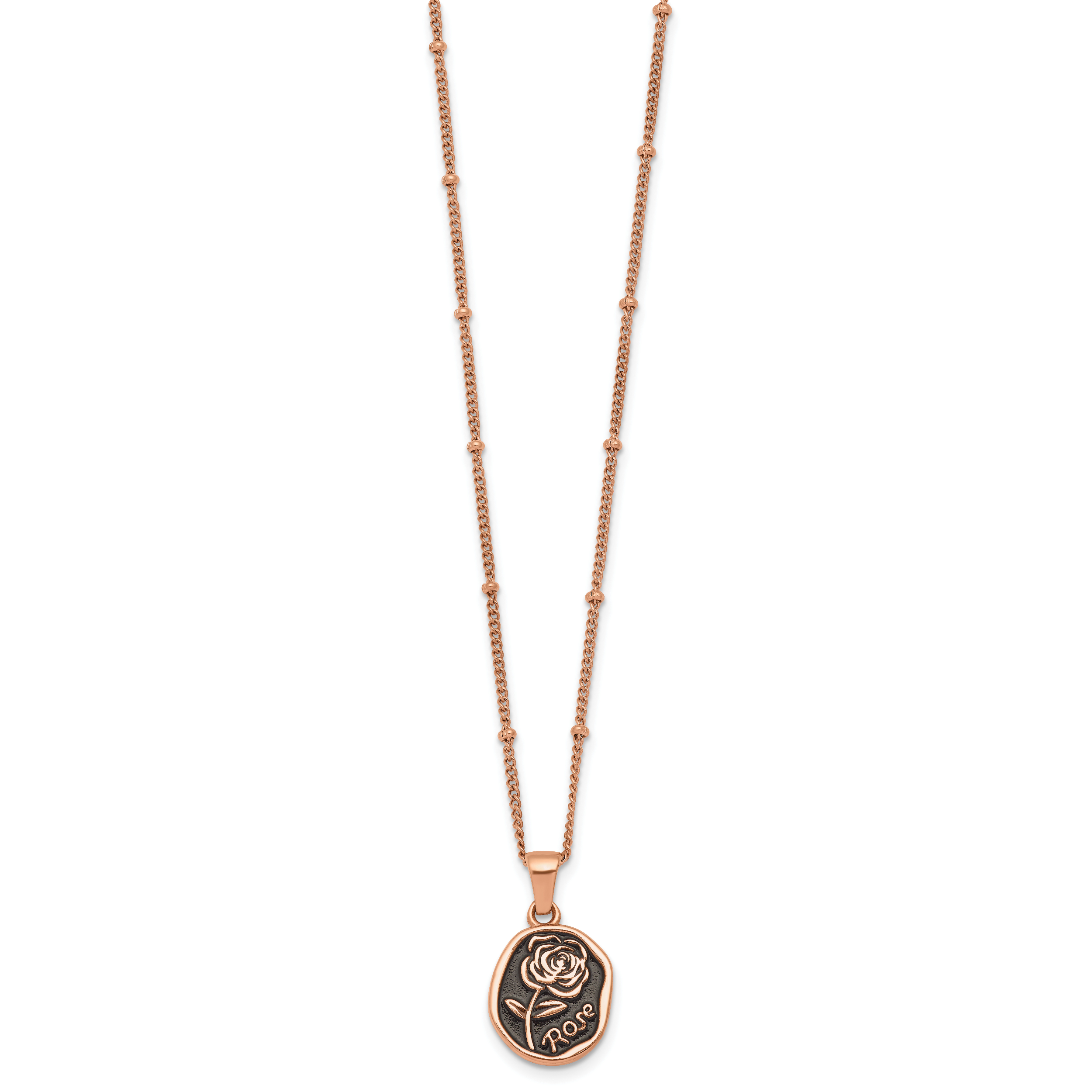 Rose-Tone Polished Enamel Stainless Steel Necklace Secondary image
