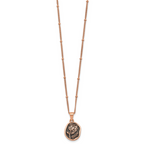 Rose-Tone Polished Enamel Stainless Steel Necklace