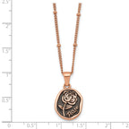 Rose-Tone Polished Enamel Stainless Steel Necklace