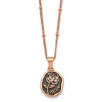 Rose-Tone Polished Enamel Stainless Steel Necklace