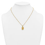 Gold-Tone Polished Floral Stainless Steel Necklace