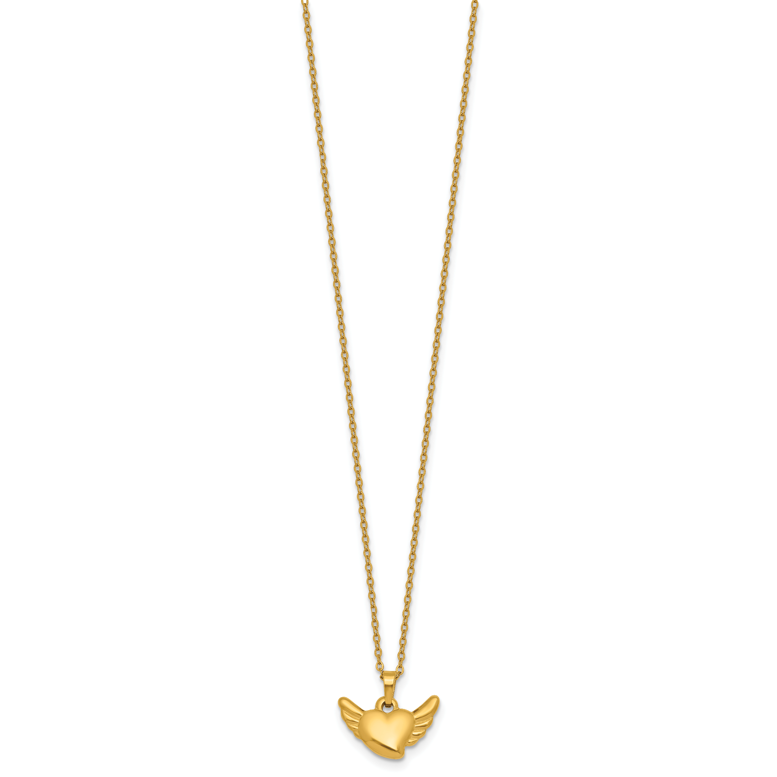 Gold-Tone Polished Heart Stainless Steel Necklace Secondary image