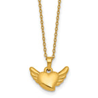 Gold-Tone Polished Heart Stainless Steel Necklace