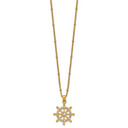 Gold-Tone Polished Cubic Zirconia Stainless Steel Necklace