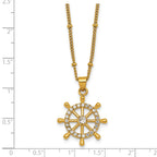 Gold-Tone Polished Cubic Zirconia Stainless Steel Necklace