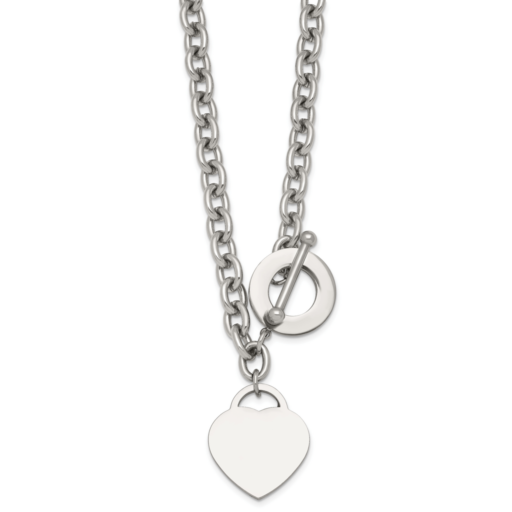Polished Heart Stainless Steel Necklace