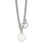 Polished Heart Stainless Steel Necklace