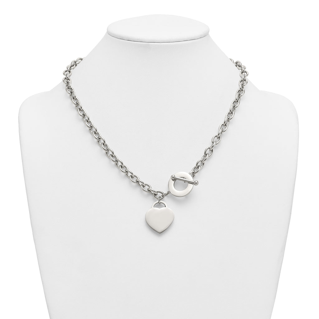 Polished Heart Stainless Steel Necklace