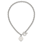 Polished Heart Stainless Steel Necklace