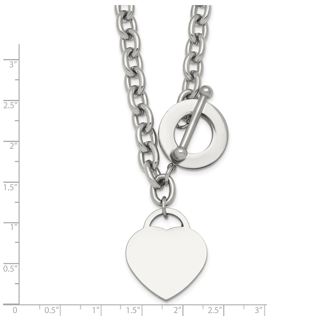 Polished Heart Stainless Steel Necklace