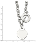 Polished Heart Stainless Steel Necklace