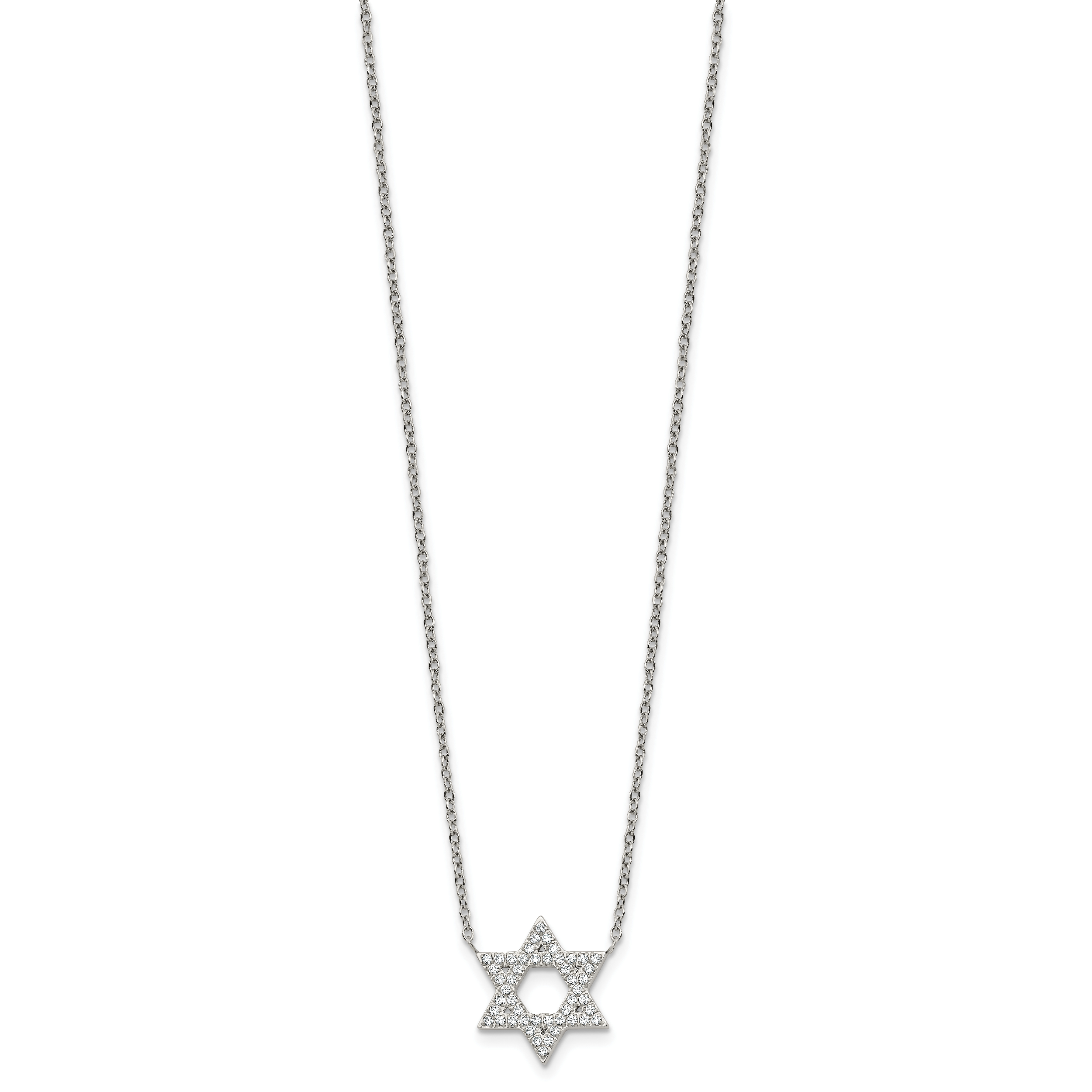 Polished Cubic Zirconia Star Stainless Steel Necklace
