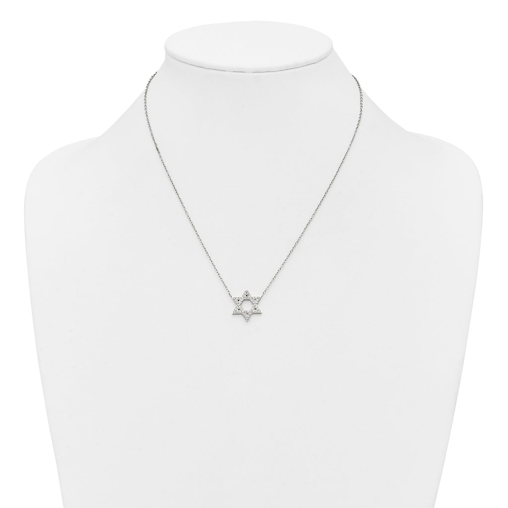 Polished Cubic Zirconia Star Stainless Steel Necklace