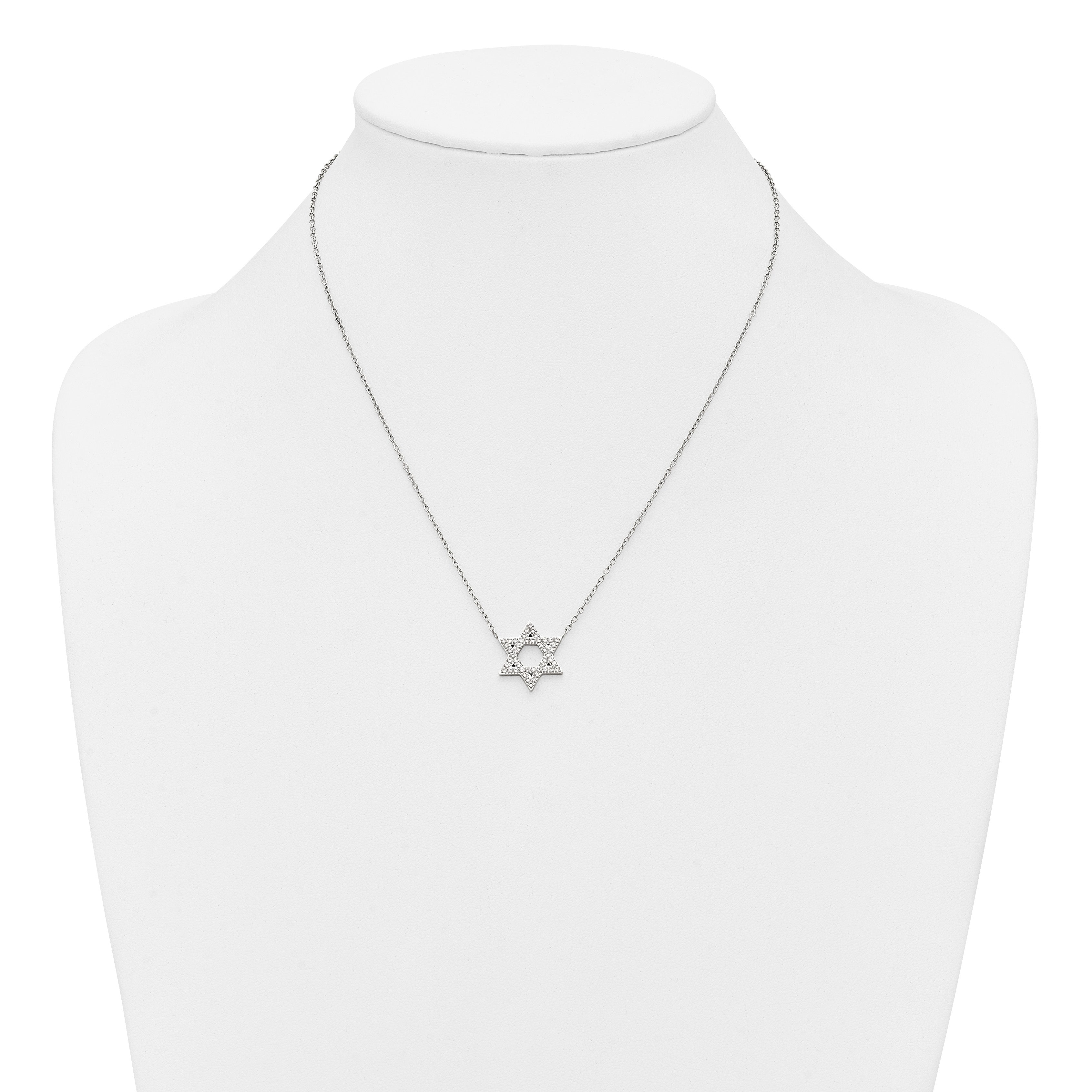 Polished Cubic Zirconia Star Stainless Steel Necklace