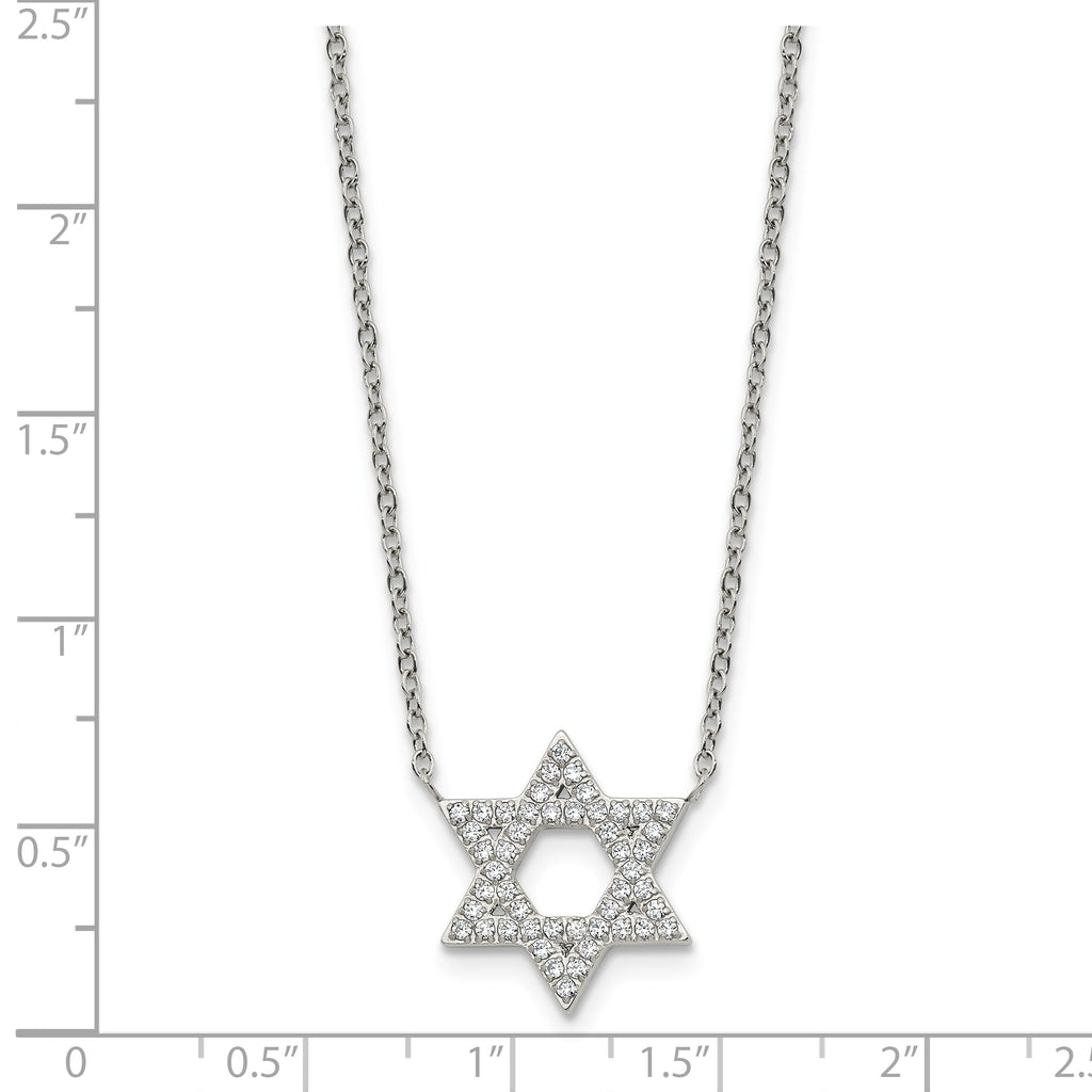 Polished Cubic Zirconia Star Stainless Steel Necklace