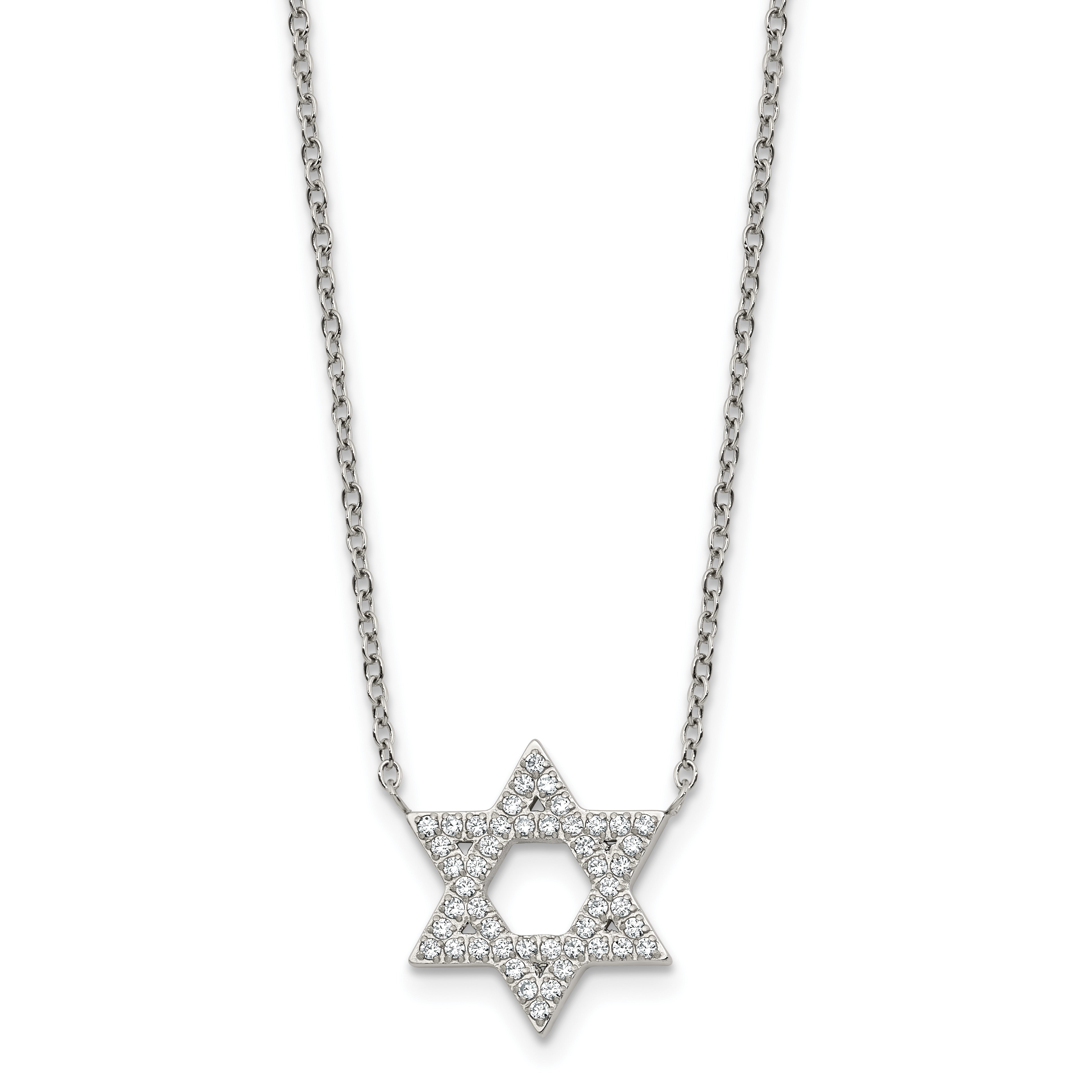 Polished Cubic Zirconia Star Stainless Steel Necklace Main image