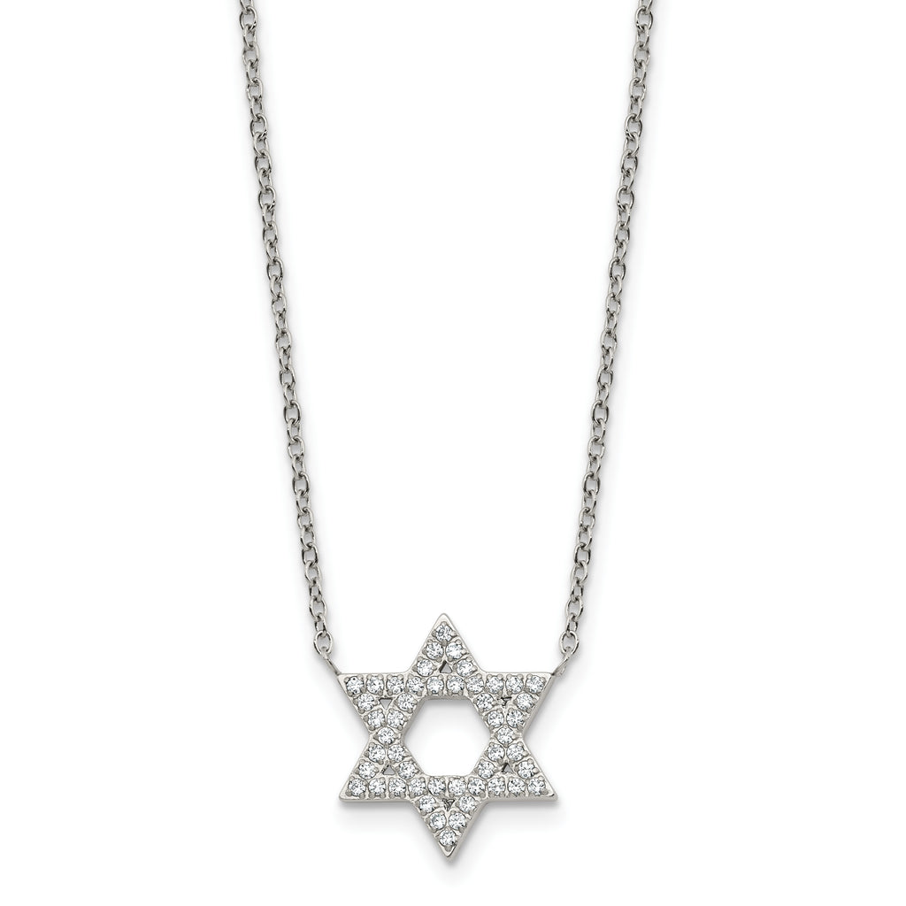 Polished Cubic Zirconia Star Stainless Steel Necklace