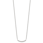 Polished Cubic Zirconia Stainless Steel Necklace