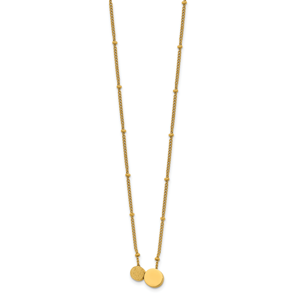 Laser-Etched Gold-Tone Stainless Steel Necklace