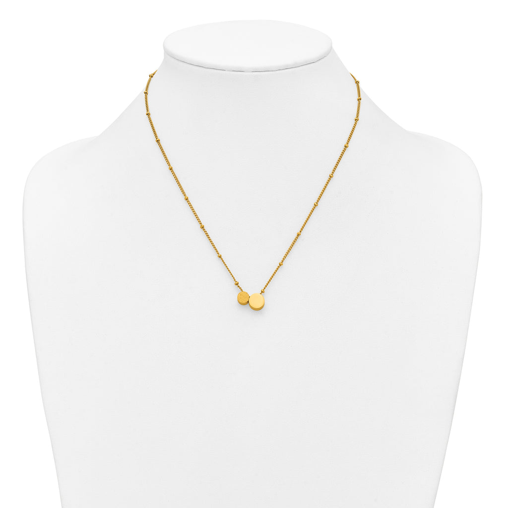 Laser-Etched Gold-Tone Stainless Steel Necklace