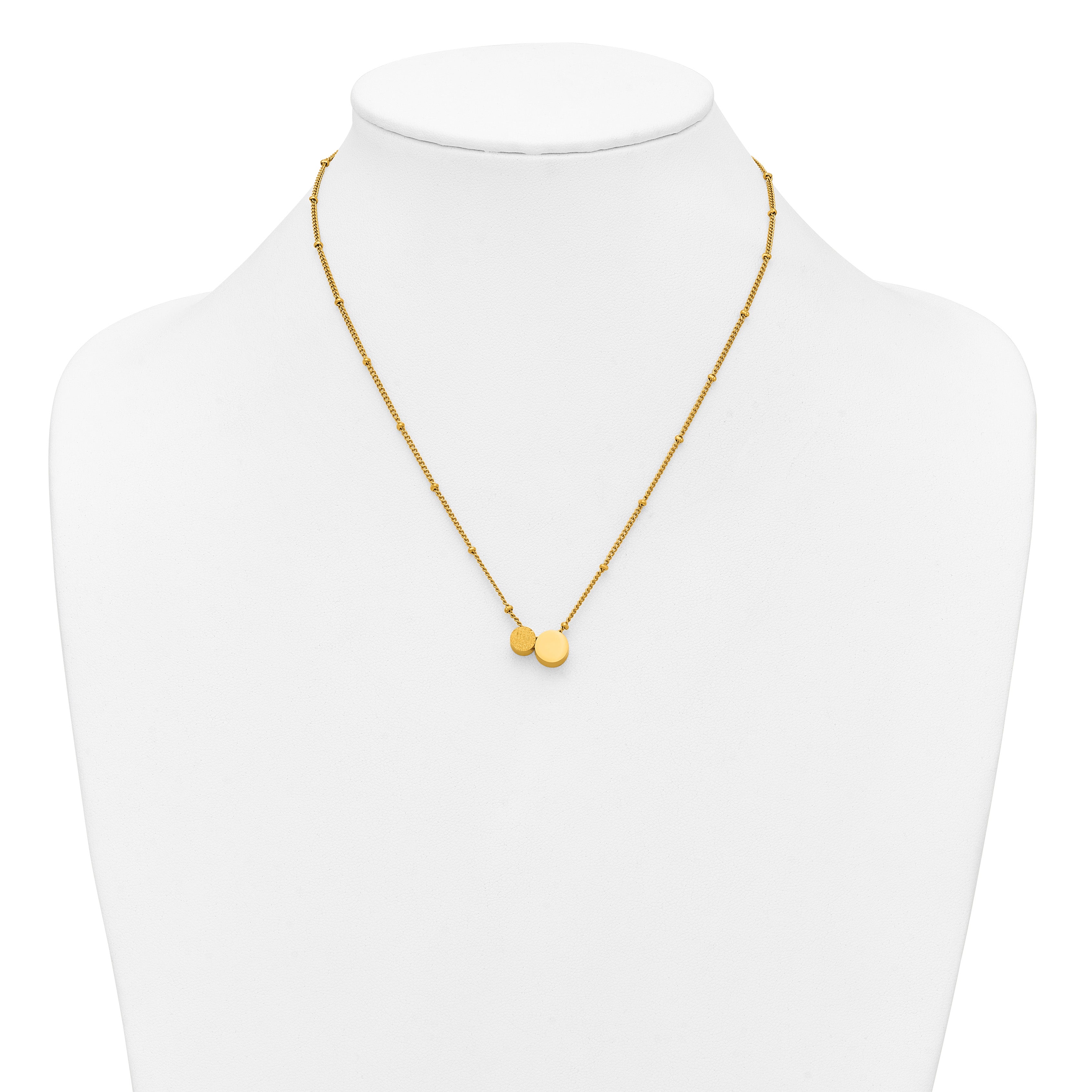 Laser-Etched Gold-Tone Stainless Steel Necklace