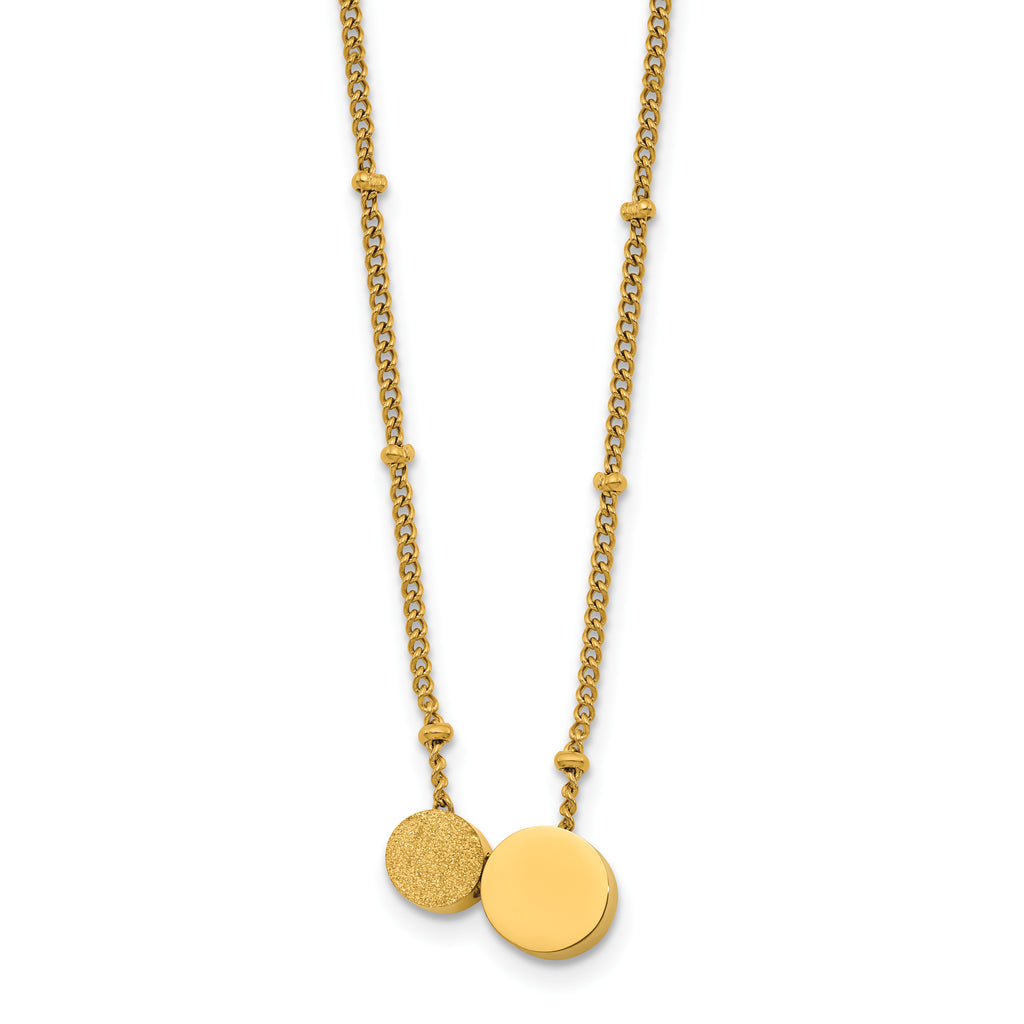 Laser-Etched Gold-Tone Stainless Steel Necklace