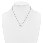 Polished Cubic Zirconia Stainless Steel Necklace 18in