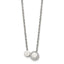 Polished Cubic Zirconia Stainless Steel Necklace 18in