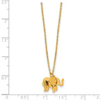 Gold-Tone Polished Elephant Stainless Steel Necklace
