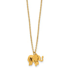 Gold-Tone Polished Elephant Stainless Steel Necklace
