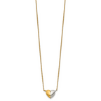 Gold-Tone Polished Heart Stainless Steel Necklace 18in