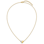 Gold-Tone Polished Heart Stainless Steel Necklace 18in