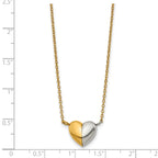 Gold-Tone Polished Heart Stainless Steel Necklace 18in