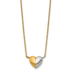Gold-Tone Polished Heart Stainless Steel Necklace 18in