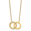 Gold-Tone Polished Cubic Zirconia Stainless Steel Necklace 18in