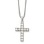 Polished Cubic Zirconia Cross Stainless Steel Necklace 18in
