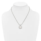 Polished Cubic Zirconia Stainless Steel Necklace 18in