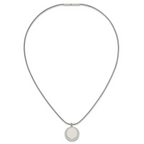 Polished Cubic Zirconia Stainless Steel Necklace 18in