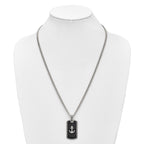 Polished Anchor Black Enamel Stainless Steel Necklace